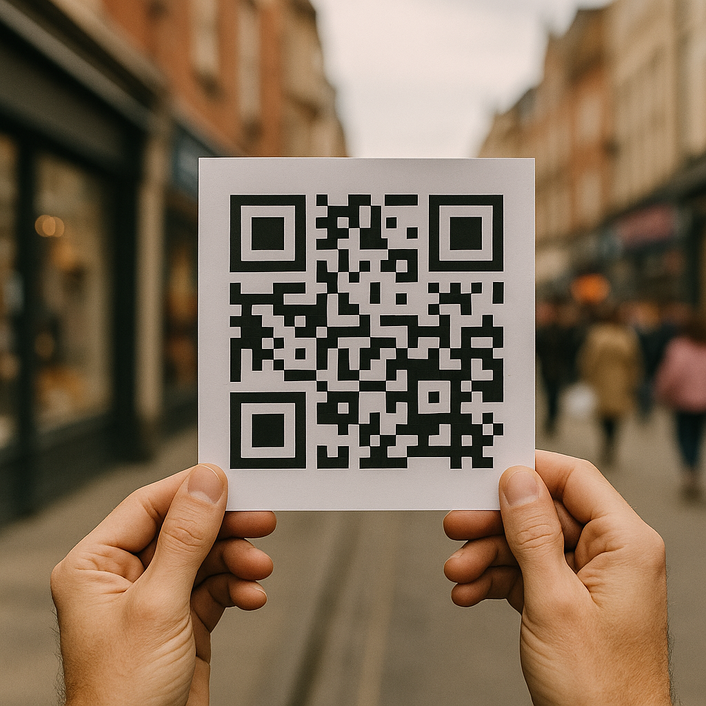 Digital city map with QR codes